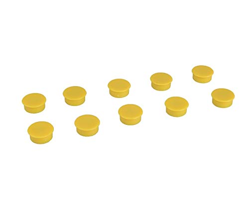 AXMA-PK10-07 - Yellow Small Magnets – Kids 10 Pack – School Office Home Fridges and Whiteboards
