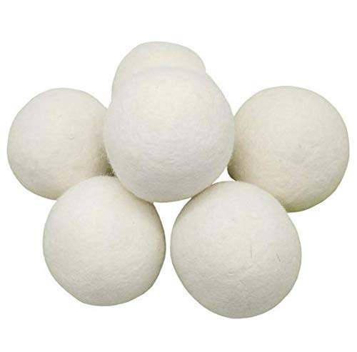 Wool Dryer Balls XL 6-Pack - 100% Pure New Zealand Wool, Ecoigy Natural Fabric Softener, Reduces Wrinkles & Drying Time, Ideal for Essential Oils, Dryer Sheets Alternative,Dryer Balls Laundry Reusable