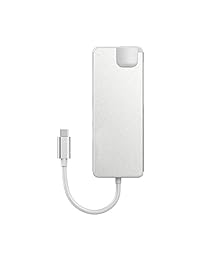 USB C Hub, KPTEC adaptador tipo C USB C (Thunderbolt 3 Compatible) con HDMI 4 K, 2 puertos USB 3.0, TF Lector de tarjetas SD, USB C entrega de potencia, Gigabit Ethernet y VGA para Macbook Pro 2016 2017 ect.