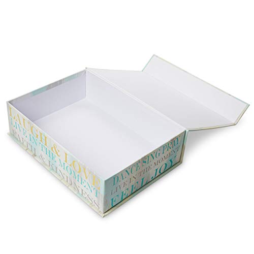 Tri-Coastal Design Decorative Nesting Storage Boxes with Lids Stackable Box Set with Laugh & Love Designs - Rectangle Cardboard Containers for Storage and Organization - Small, Medium, and Large