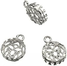 10 Pack - Round Bezel Cup Setting 10 Mm Findings Sterling Silver 925 Pendant Earring 290