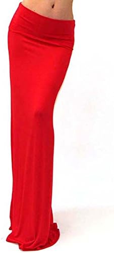 GotStyle Vivicastle Women's USA Spand Long Solid Rayon Foldover Maxi Skirt