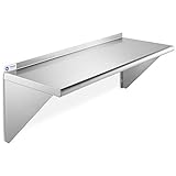 GRIDMANN NSF Stainless Steel Kitchen Wall Mount Shelf Commercial Restaurant Bar w/ Backsplash - 18" x 48"