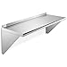 GRIDMANN NSF Stainless Steel Kitchen Wall Mount Shelf Commercial Restaurant Bar w/ Backsplash - 18" x 48" primary