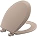 Bemis 500EC 068 Molded Wood Round Toilet Seat With Easy Clean and Change Hinge, Fawn Beige primary