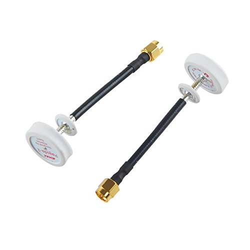 Emax FPV Antenna Pagoda 2 5.8G Transmitter Receiver Omnidirectional Omni FPV Flat Panel LHCP SMA Male for RC FPV Racing Drone White 2PCS