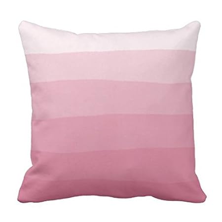 Pink Watercolor Dip Dye Gradient Stripe Throw Pillow Case 18 18