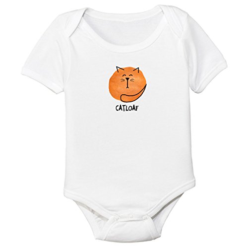 Orange Catloaf Organic Cotton Baby Bodysuit (0-3M)