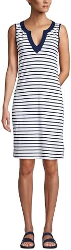 lands' end women's cotton jersey sleeveless swim cover-up dress Lands' End Women's Embroidered Cotton Jersey Sleeveless Swim Cover-up Dress