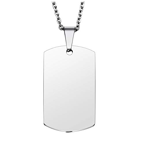 Zysta Stainless Steel Military Dog Tag Cremation Ashes Urn Holder Container Memorial Keepsake Pendant Necklace with 24 inches Chain