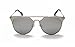 GAMT Fashion Polarized Aviator Sunglasses Flat Reflective Mirrored Cateye Metal Eyewear Silver
