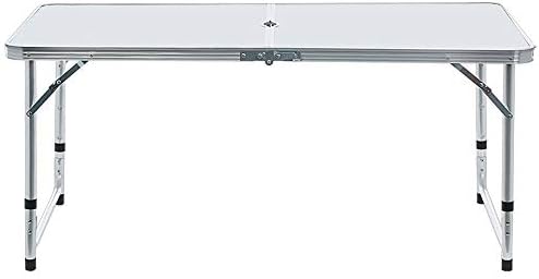 Portable Folding Camping Table, 4-Person Slim-Fold Lightweight Aluminum Picnic Party Dining Desk Home Kitchen Dining Table (White)