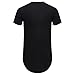 Aiyino Men's Hipster Hip Hop Ripped Round Hemline T Shirt with Side Zipper L Black