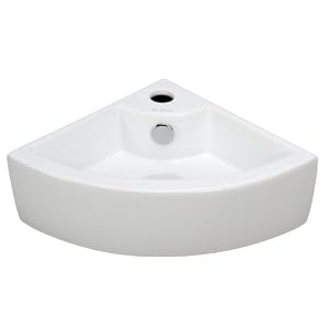 Elite Sinks EC9808 Porcelain WallMounted Corner Sink, White  Corner Bathroom Sinks  Amazon.com