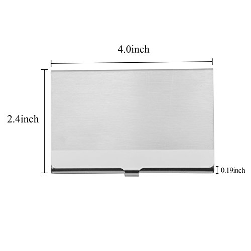 YunKo Business Card Holder Desk Business Card Display Stand Business Name Card Desktop Name Card Organizer Steel Silver, SC