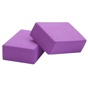 Carllg Yoga Blocks 2Pack Set for Women 9″ 6″ 3″ High Density EVA Foam Block Firm Enough to Support for Yoga Pilates