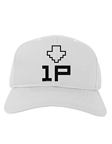 TooLoud Player One Couples Design Adult Baseball Cap Hat - White