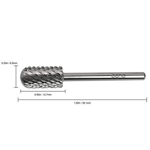 Pana Brand Professional SILVER XXC (Double Extra Coarse)Smooth Round Top Large Dome Top Barrel Carbide Bit 3/32" Shank Size