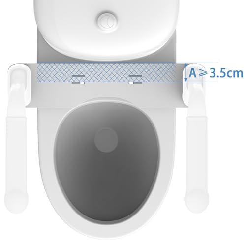 Heuffe Standing Aid Toilet Foldable, Robust Toilet Standing Aid No Drilling, Toilet Support Frame, Toilet Handle for Disabled People, Toilet Frame Freestanding