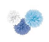 Amscan 181046 Fluffy Baby Shower Hanging Decorations- Boy, Blue