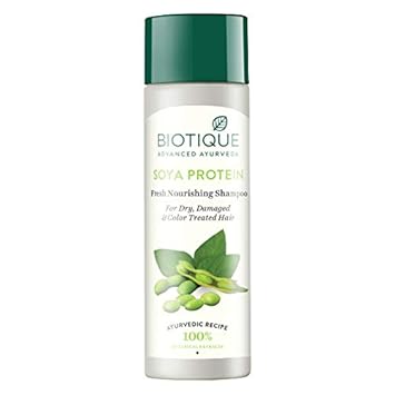 Biotique Bio Soya Protein Fresh Nourishing Shampoo for Dry Damaged and Color Treated Hair, 120ml