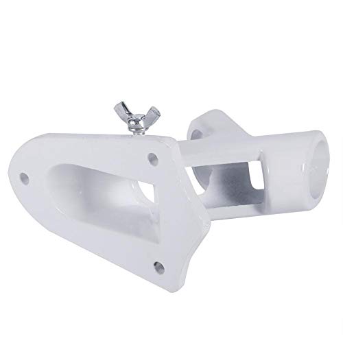 Strnek Aluminium Alloy Flag Pole Holder, Mounting Fixed Wall Mount 1" Flagpole Displays Bracket Mount 2 Positions Flag White - Thumbnail 4