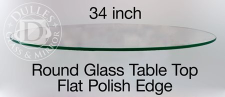 Click Here to See More Images TroySys Round Glass Table Top, Custom Annealed Clear Tempered, 3/8