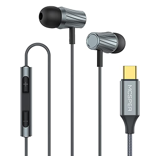 USB C Headphone,USB C Earbuds Type C Headphones with Microphone Volume Control