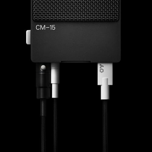 Teenage Engineering CM–15 Portable Studio Condenser Microphone with USB-C Audio and Charging, 3.5 mm mini Jack line Out, 48 V Phantom mini XLR, 10 Hour Rechargeable Battery and gain Switch (Black)