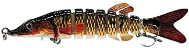 QYLJX Fishing Lure, 5inch / 12.5cm Multi Jointed Fishing Lure Bait Bass Crank Pike bait Crankbait Hard Bait Fish Treble Hook Tackle 6# Hooks