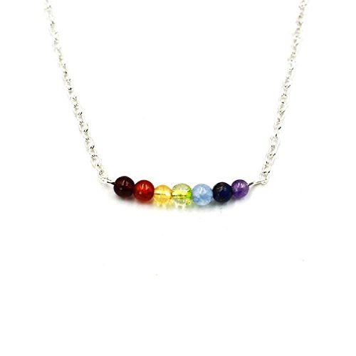 Letter love 7 chakra stone necklace crystal reiki healing balanci…