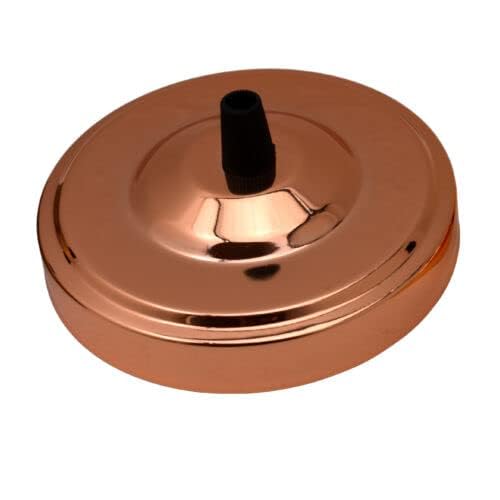 Rose Gold 108mm Ceiling Light Fitting Plate for Vintage Pendent Lights 108mm Single Point Metal Canopy Cover Antique Side Fitting Ceiling Rose with Accessories for Home Hanging Ceiling Wall Lamp