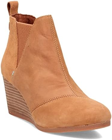 TOMS Womens Kelsey Casual Boots Ankle Mid Heel 2-3 Black, Tan