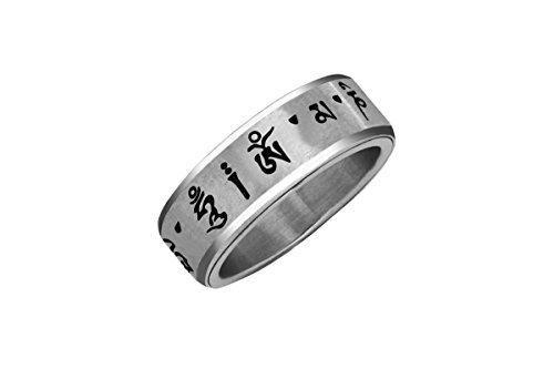 Tibetan Buddhist Mantra Ring (Spinner Ring) Om Mani Padme Hum