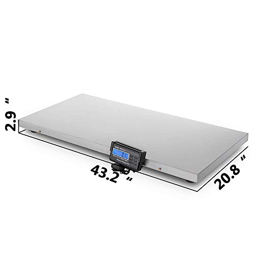TTLIFE 660LB Digital Livestock Scale Large Pet Vet Scale 43.3" x 21.6" Stainless Steel Platform Electronic Postal Shipping Scale Heavy Duty Large Dog Cat Hog Sheep Goat Pig Sheep Scale (2 Measure)