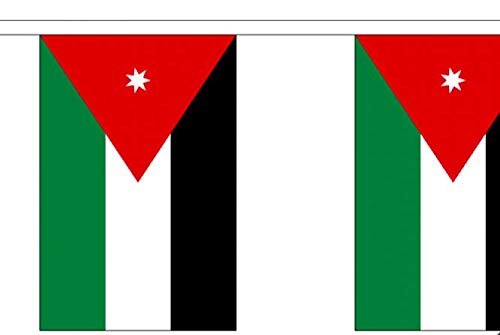 Jordan Bunting - Middle East - 9 Metre Bunting - Polyester - 30 Flags Per 9M Length - FlagSuperstore