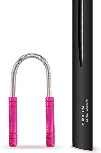 Mukazom Facial Hair Epilator For Women, The Original Hair Remover Spring for Removing Hair on the Upper Lip, Chin, Cheeks, and Neck (Pink)