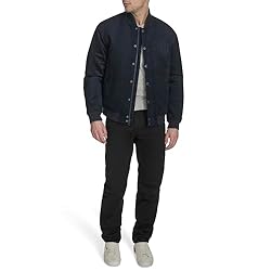 Tommy Hilfiger Men's Faux Suede Logo Varsity