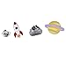 MJartoria 6 Pcs Star Rocket Patch Cartoon Brooch Pins Badges Set for Clothes Bags Backpacks (Stars 6PCS)
