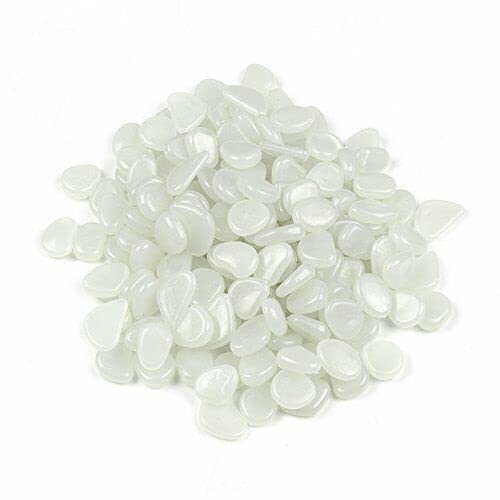 Walgreen® Glowing Pebbles Decorative Glow Stones, Rocks Colorful Luminous Cobblestones Resin Gravel Pebbles for Garden Walkway Decoration Aquarium Fish Tanks Plant Pots (White)