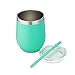 K&C Creations Stainless Steel Stemless Glass with Lid and Straw-Unbreakable Shatterproof Adult Sippy Cup Wine Tumbler Vacuum Insulated Portable for Out, 5.4 x 3.9 x 3.9 inches, Mint