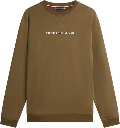 Uomo Felpa Track Top con Scollo Rotondo, Verde (Army Green), S