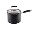 Anolon Advanced Hard-Anodized Nonstick 3.5-Quart Covered Straining Saucepan with Pour Spouts, Gray