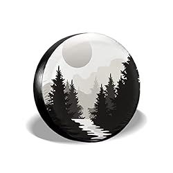 Abstract Moon Spare Tire Cover Mountain Tree