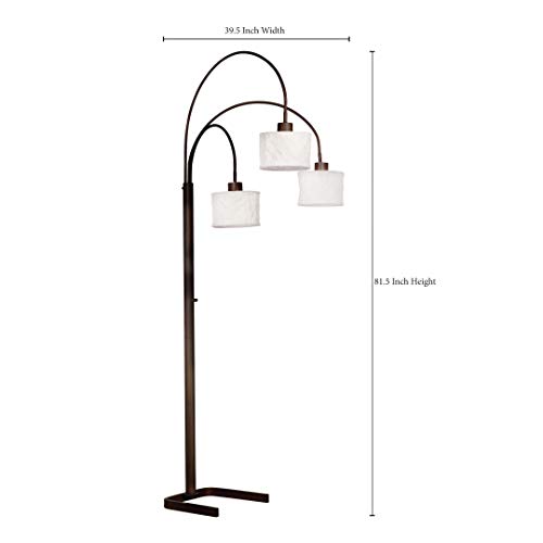 Kenroy Home 30674ORB Crush Arc Lamp 3 Light, Oil Rubbed Bronze - Thumbnail 2