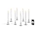 Christmas Window Candles with Silver Holders - 8 Pack, Suction Cups, Remote & Batteries Included, Flickering LED Lights, 4/8 Hour Timer, Flameless Christmas Candles for Holiday Window Décor