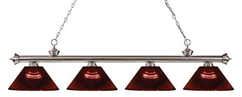Z-Lite 200-4BN-ARBG 4 Billiard Light, Brushed Nickel