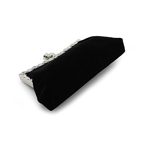 Kingluck Velvet With Rhinestone Wedding/Special Occasion Clutches/Evening Handbags(More Colors) (red) … (black) - Thumbnail 5