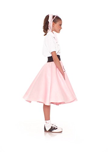 Hip Hop 50s Shop 4 Piece Child Poodle Skirt Costume Set, Size Large Light Pink