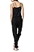 Linsery Women's Summer Black Spaghetti Strap Backless Home Wear Outfits Overalls,Black-1747,Medium